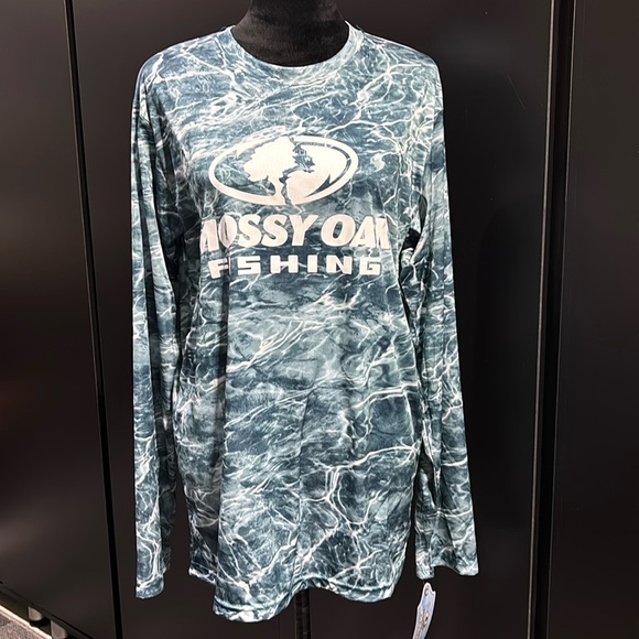 Mossy Oak Long Sleeve Tee - Blue and White Pattern - Picture 1 of 10